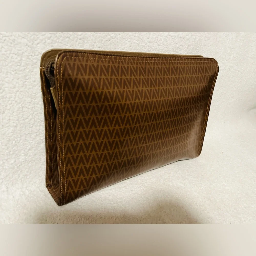 Mario Valentino Monogram Brown Clutch - Picture 8 of 11